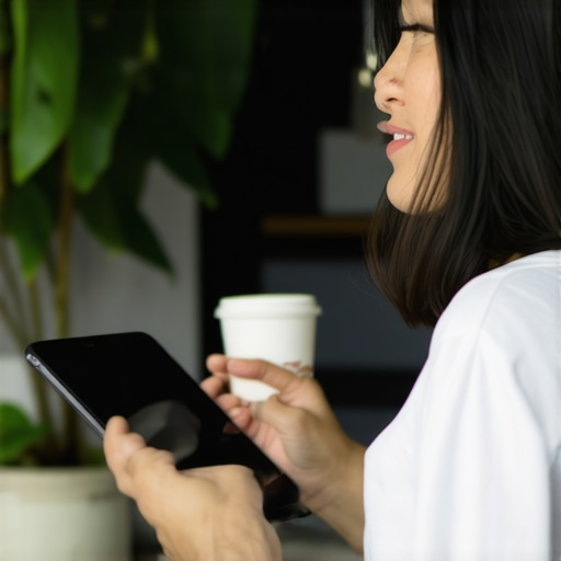 Business owner working on Google My Business profile for local SEO