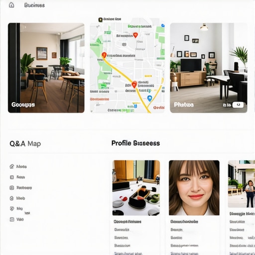 GMB profile showcasing Q&A, photos, and map features for local SEO