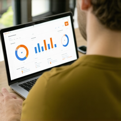 Person reviewing local SEO analytics on laptop with GMB dashboard