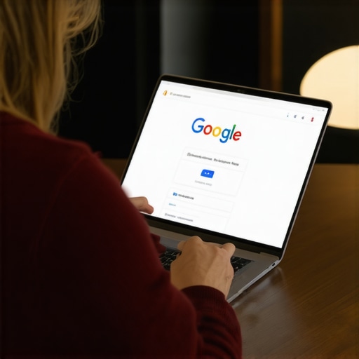 Business owner editing Google My Business profile on a computer.