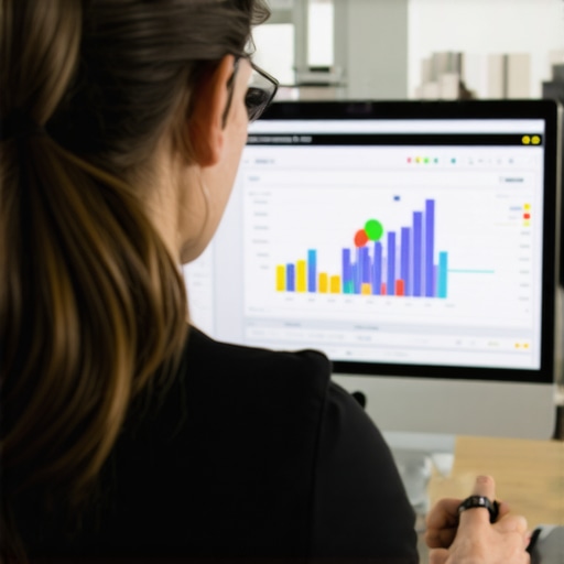 Business owner reviewing Google My Business analytics on a laptop