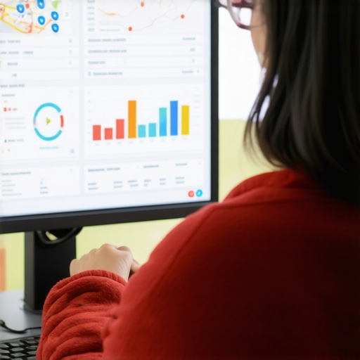 Person reviewing Google My Business and local SEO analytics on a desktop screen