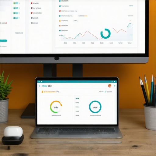Screenshot of SEO analytics dashboard and citation management software in use.