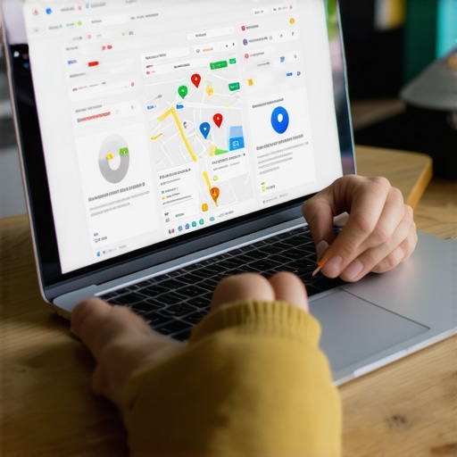 Business owner enhancing Google My Business listing on computer