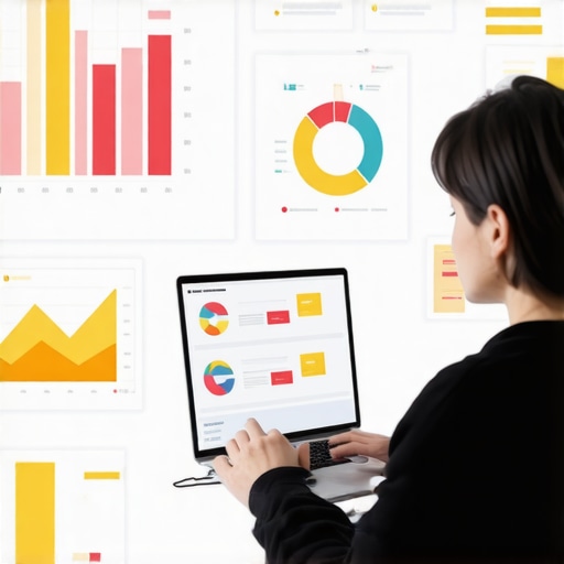 Person analyzing SEO data and managing Google My Business listings with digital tools.