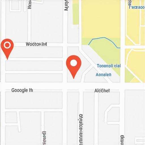 Image depicting a detailed local map highlighting neighborhoods and local business markers for SEO