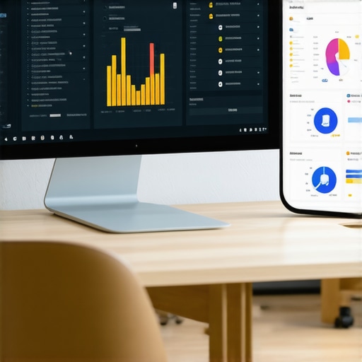 SEO Tools Workspace for Local Rankings Workspace with computers displaying SEO and citation management tools.