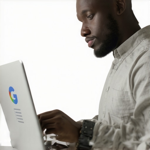 Business owner reviewing and updating GMB details on a laptop.