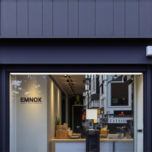 A bright, inviting storefront in a busy city neighborhood, representing local business visibility.