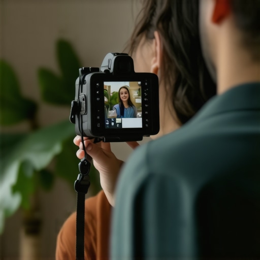 Person recording customer testimonial video for GMB profile