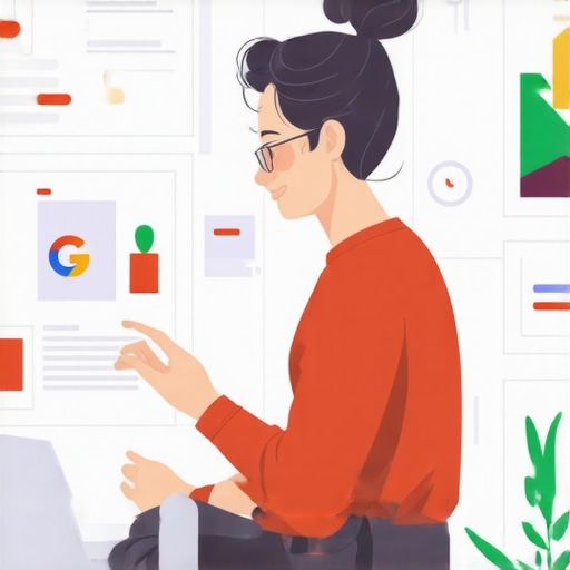 Business owner updating GMB profile with local neighborhood map and SEO tools.