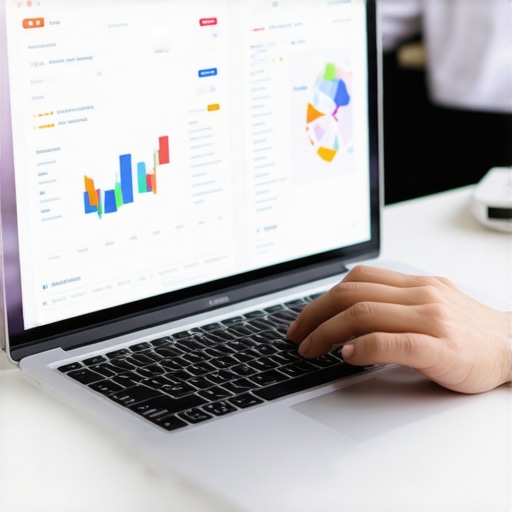 Person reviewing detailed local SEO analytics and map performance on a computer.