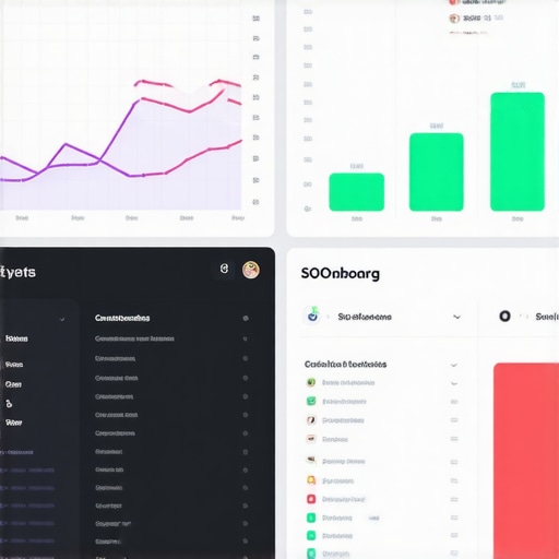 A dashboard with graphs and checklists tracking local SEO metrics
