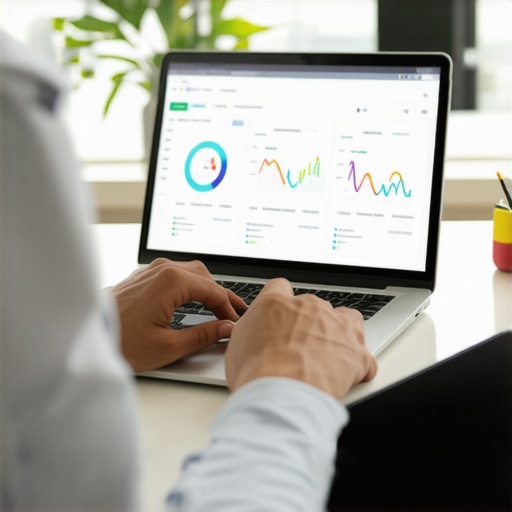 Person analyzing local SEO metrics on a laptop to maintain rankings