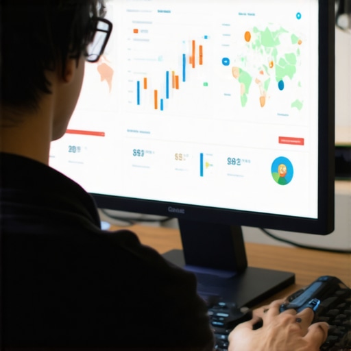 Digital marketer analyzing local SEO metrics on a computer